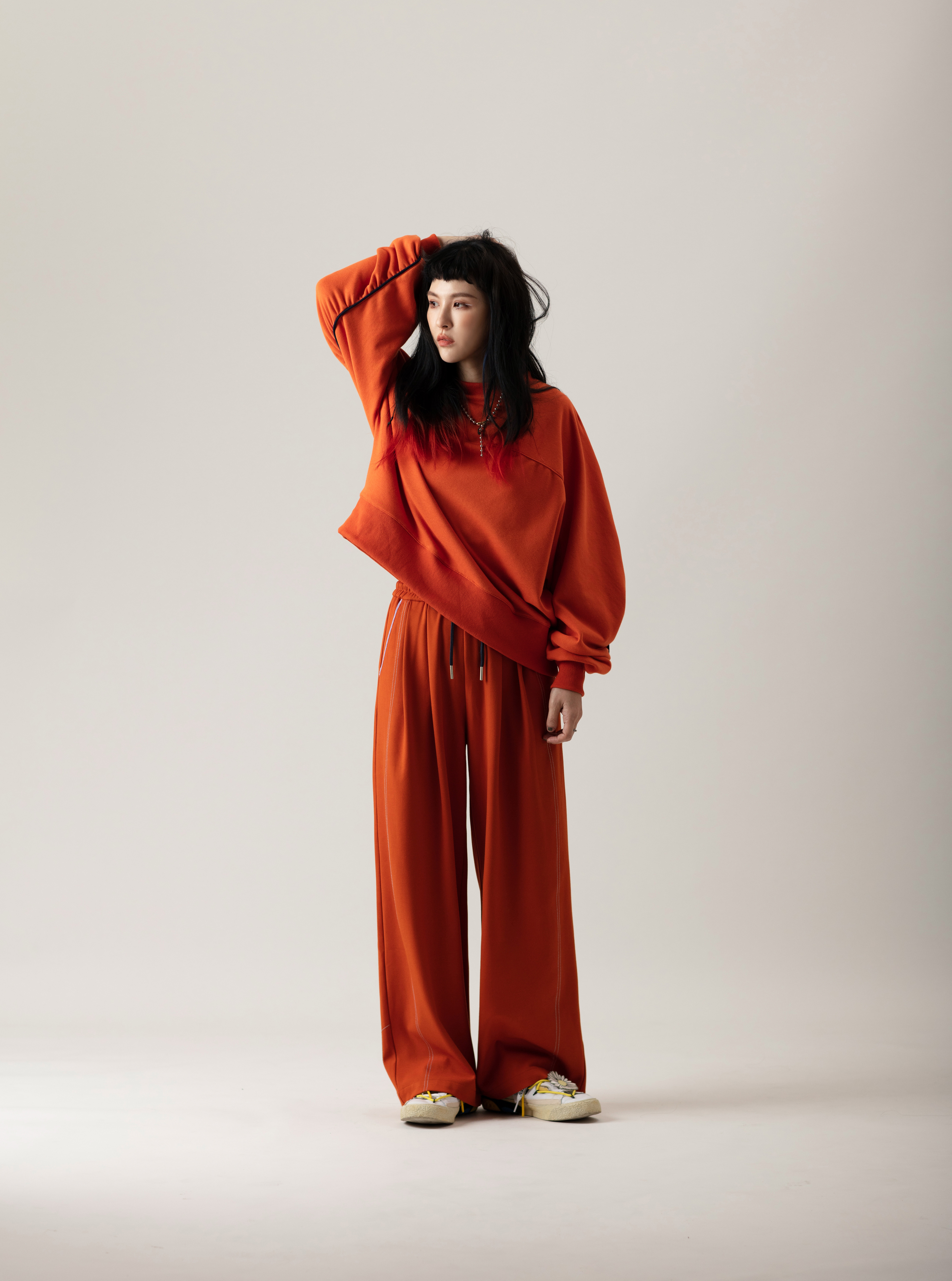 Straight Leg Trousers | Orange