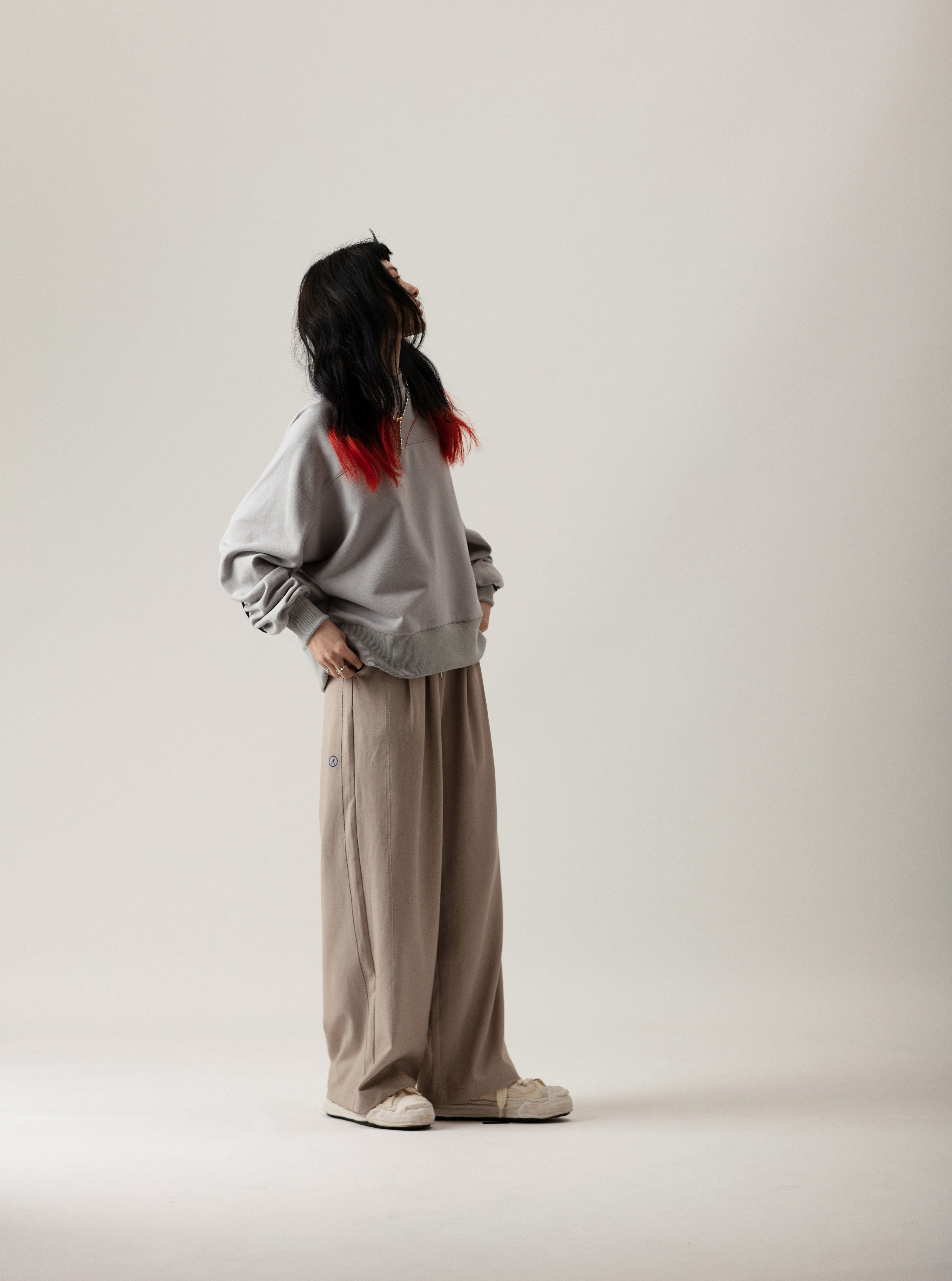 Straight Leg Trousers | Beige