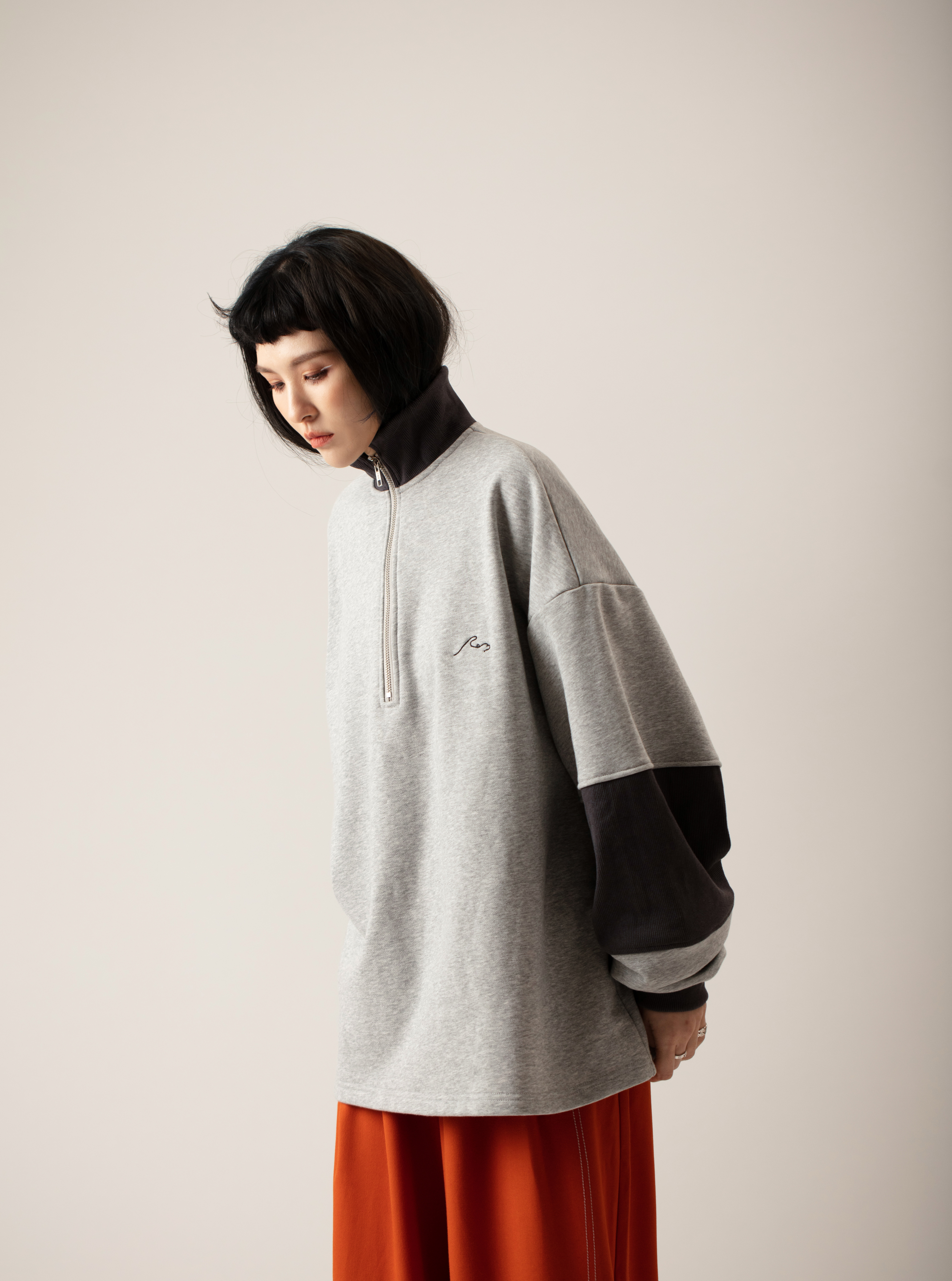 Half Zip Pullover Sweater | Gray