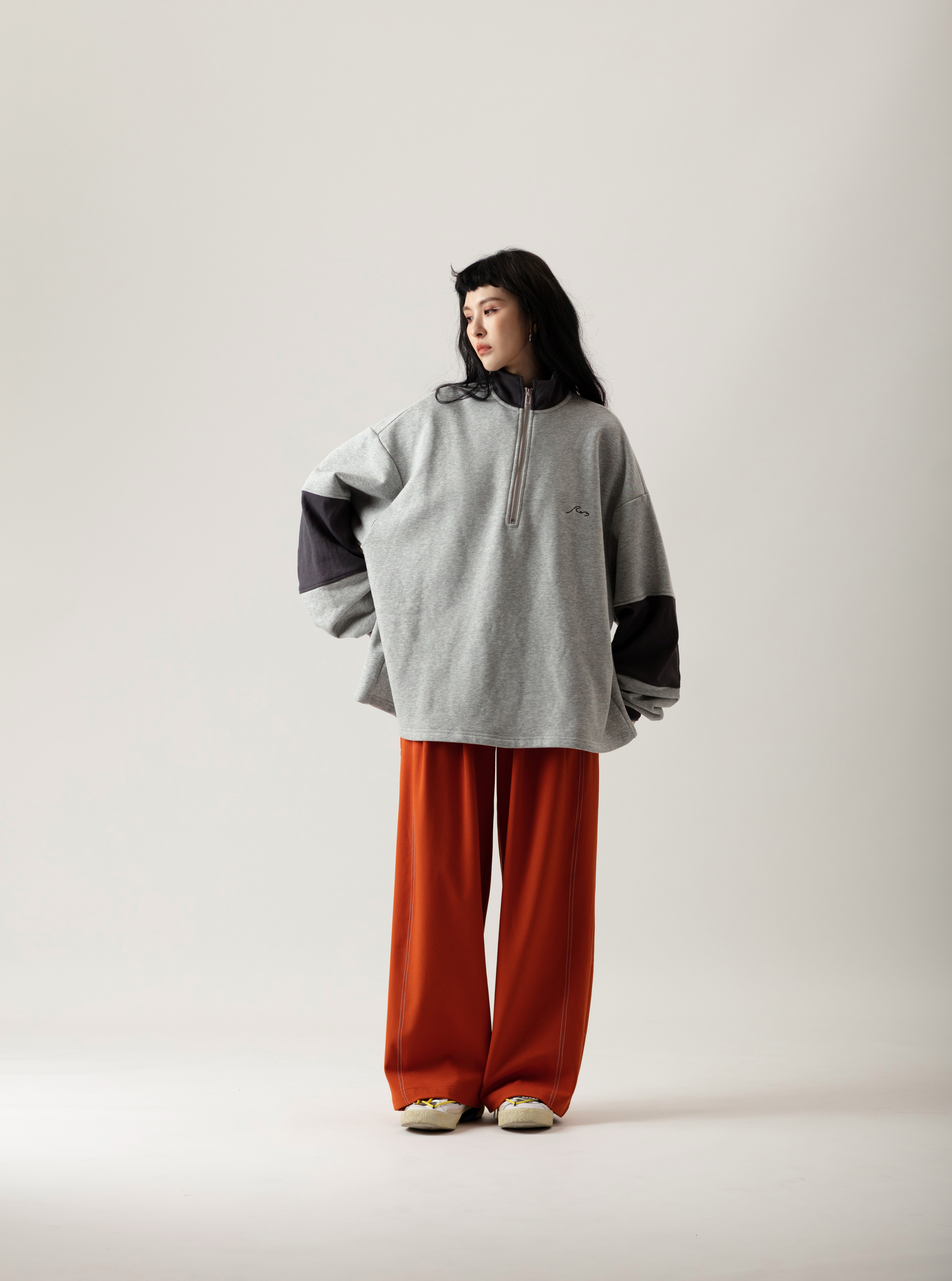 Half Zip Pullover Sweater | Gray