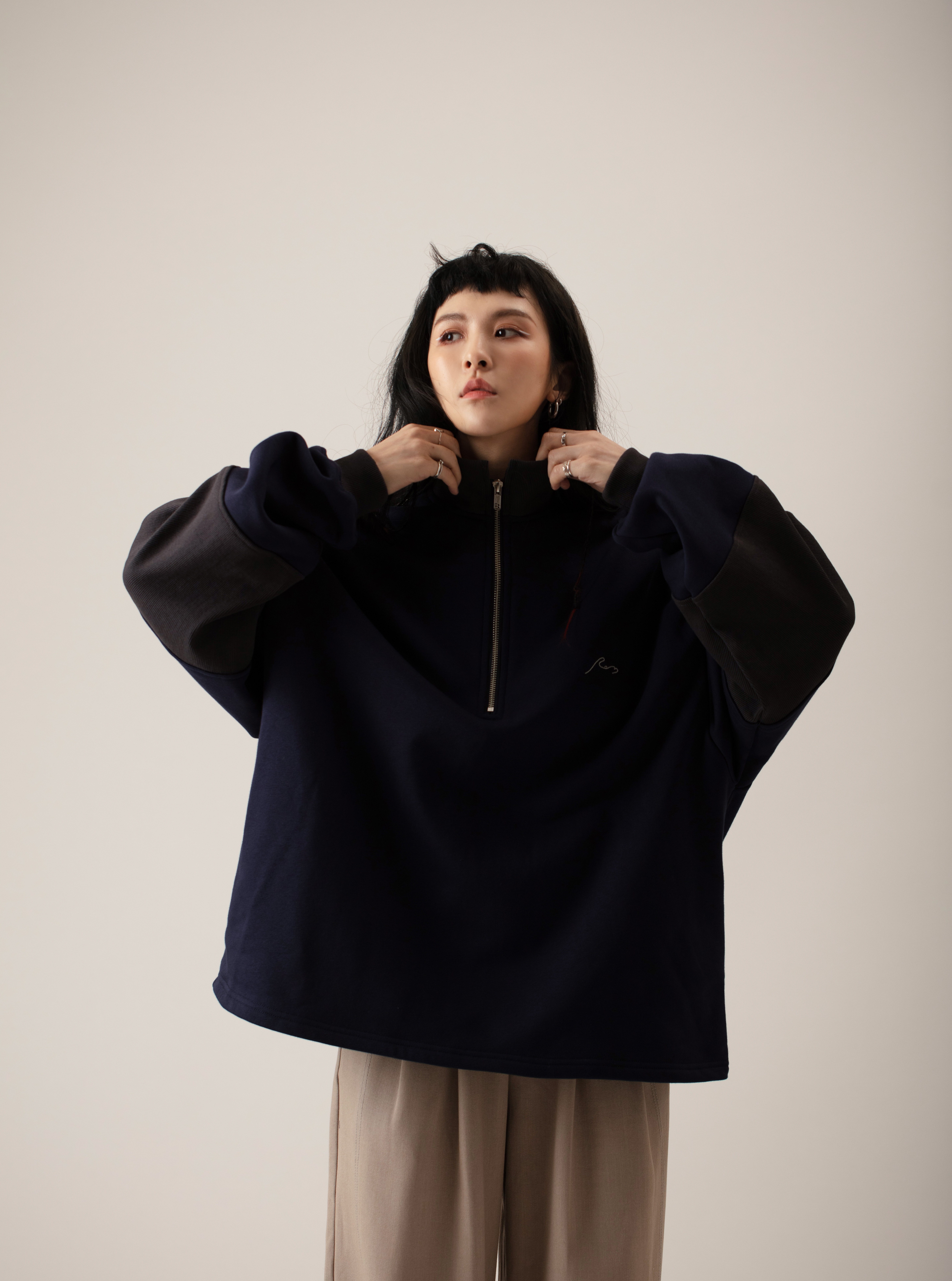 Half Zip Pullover Sweater | Navy