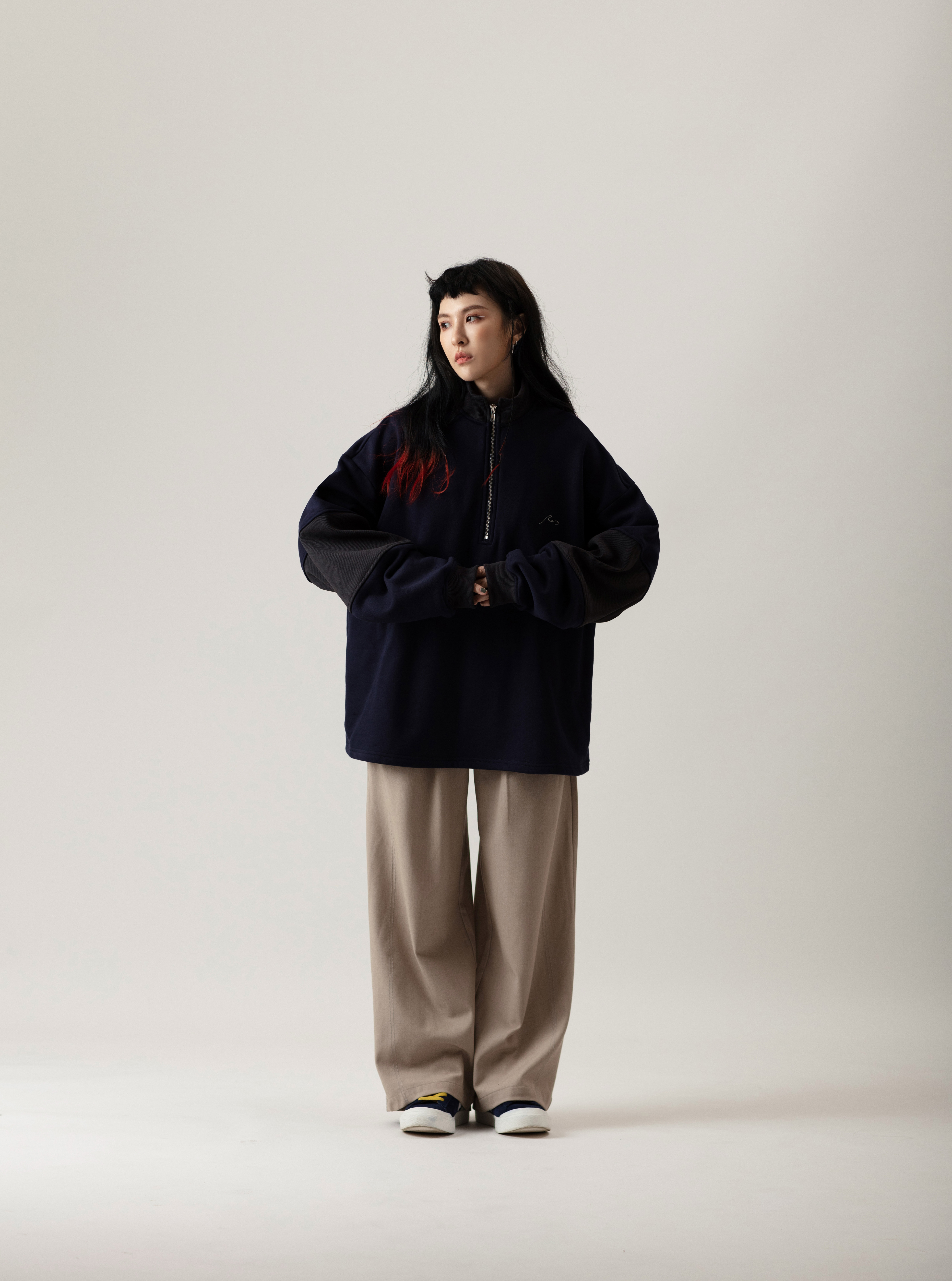 Half Zip Pullover Sweater | Navy