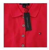 [S] TOMMY HILFIGER ESSENTIAL POLO SHIRT,RED, 76J3012-641 (STH150)