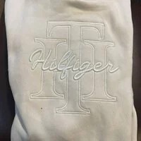[S] TOMMY HILFIGER HILFIGER SCRIPT LOGO HOODIE DRESS,WHITE, 76J3395-100 [FINAL SALE] (STH155)