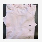 [S] TOMMY HILFIGER ESSENTIAL FAVORITE CREWNECK T-SHIRT,PINK, 7648539-662 (STH156)