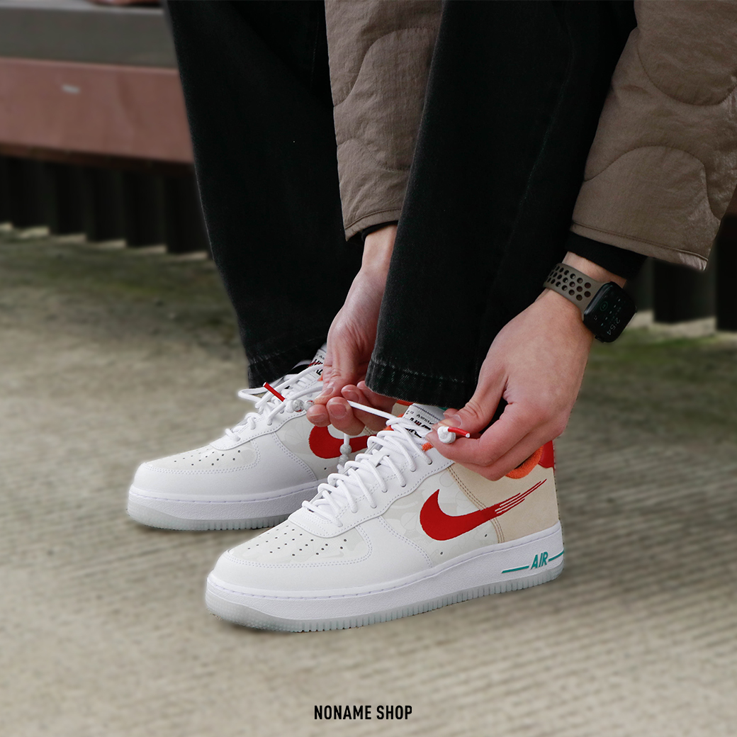 💥出清特價💥 NIKE AIR FORCE 1 07 PRM CNY 兔年限定 麂皮 冰底 白紅橘 (男款)