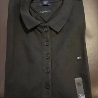 [S] TOMMY HILFIGER SLIM FIT SOLID POLO,BLACK, 76J3073-001 (STH176)