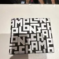 [S] LONGCHAMP LE PLIAGE MEN'S CLASSIC BNW MONOGRAM WALLET,NOIR/BLANC, L3508HPZ067 (SLC188)
