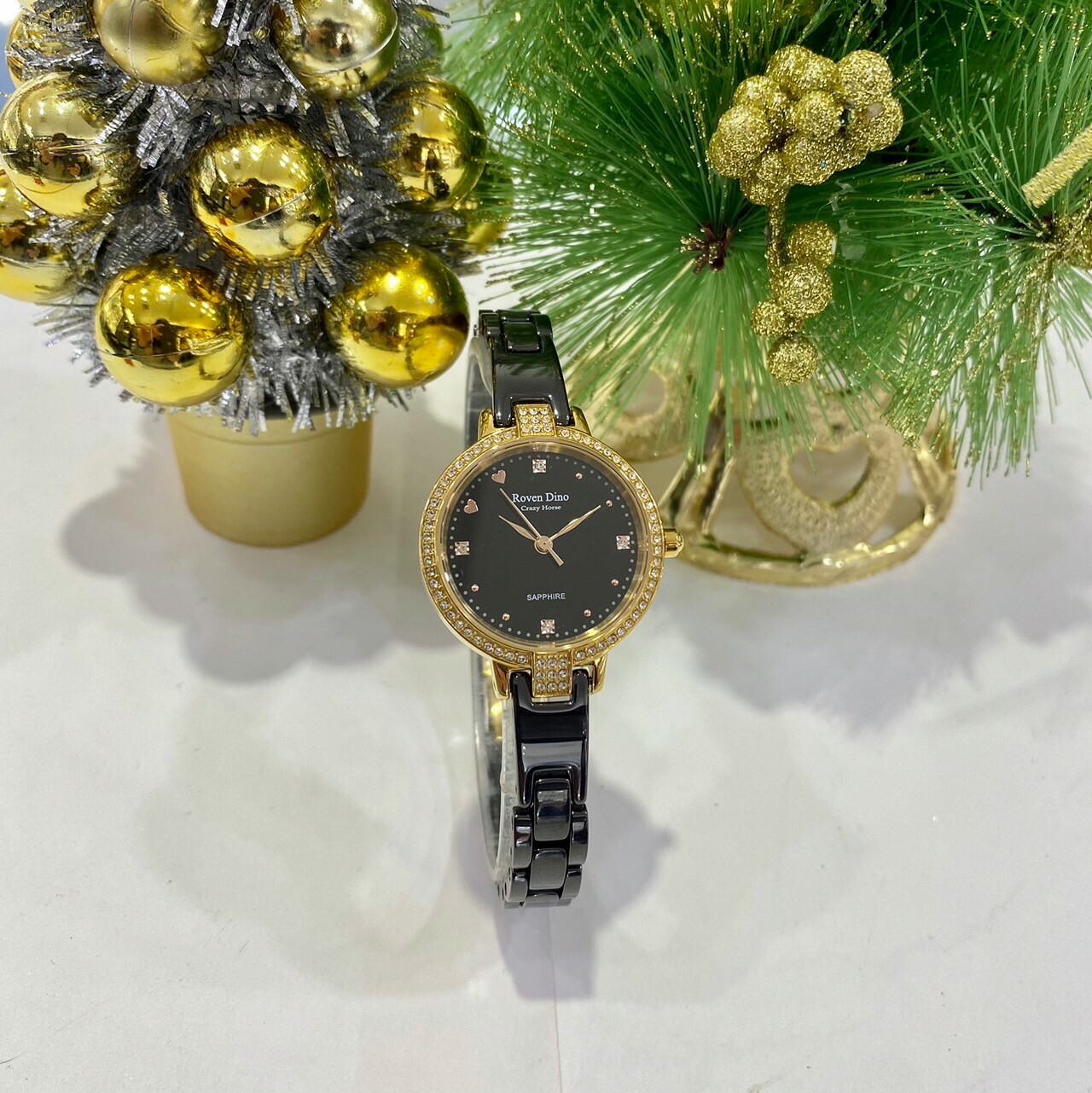 【Roven Dino 羅梵迪諾】晶鑽陶瓷女錶 二色任選 28mm  現代鐘錶