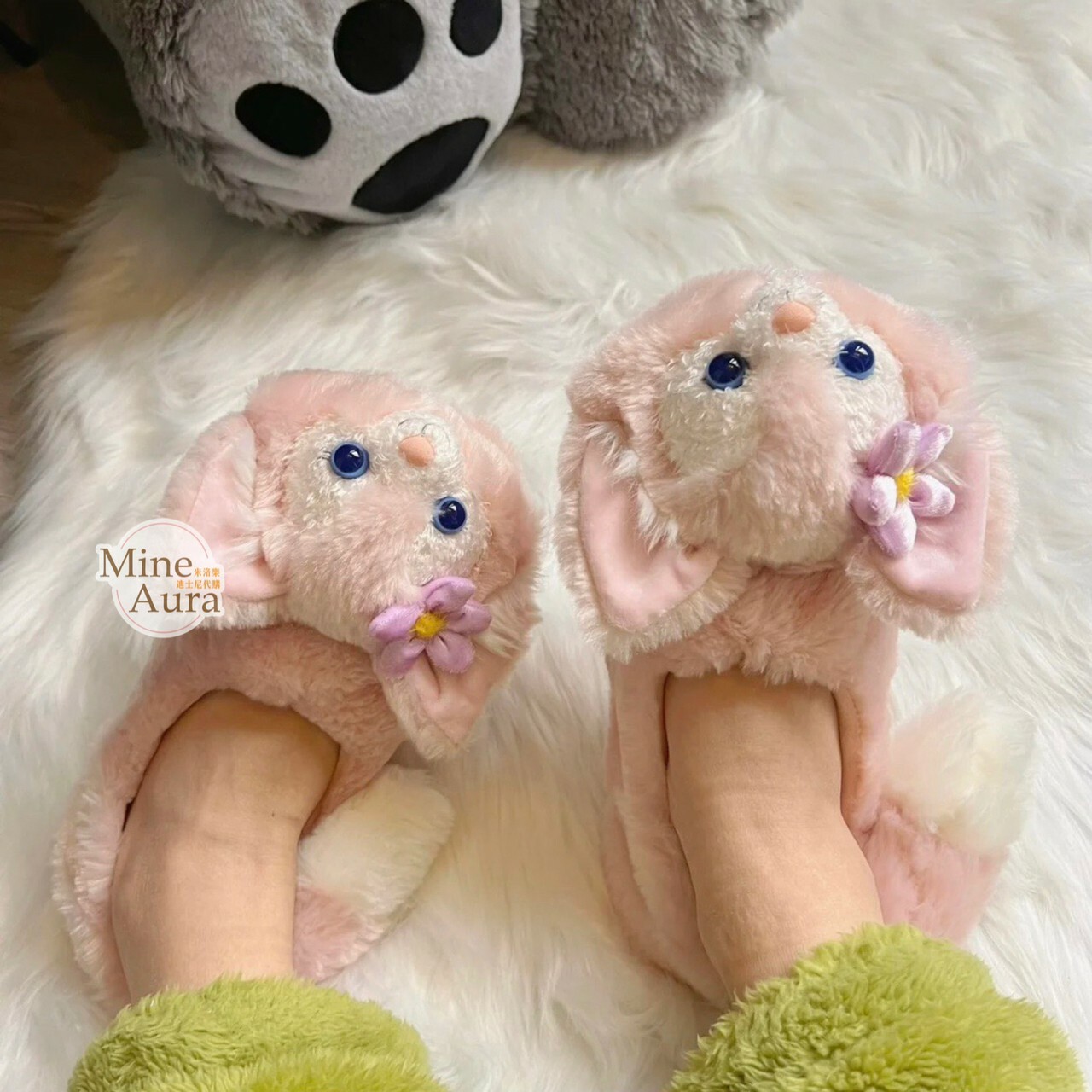 玲娜貝兒 Lina bell 絨毛大頭造型 室內拖鞋 -上海迪士尼樂園