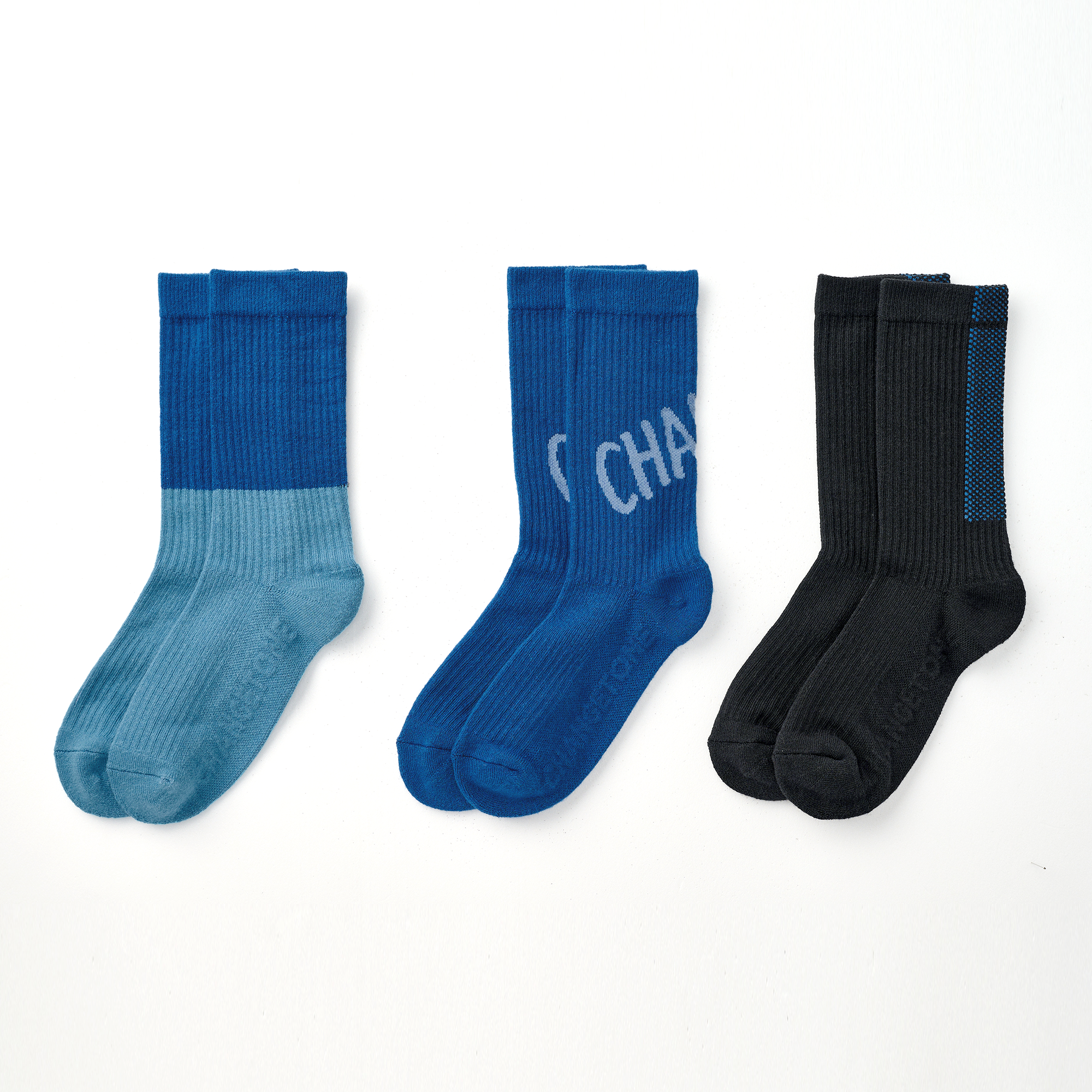 Lucky Loser 運動中筒襪三雙入〈藍〉
