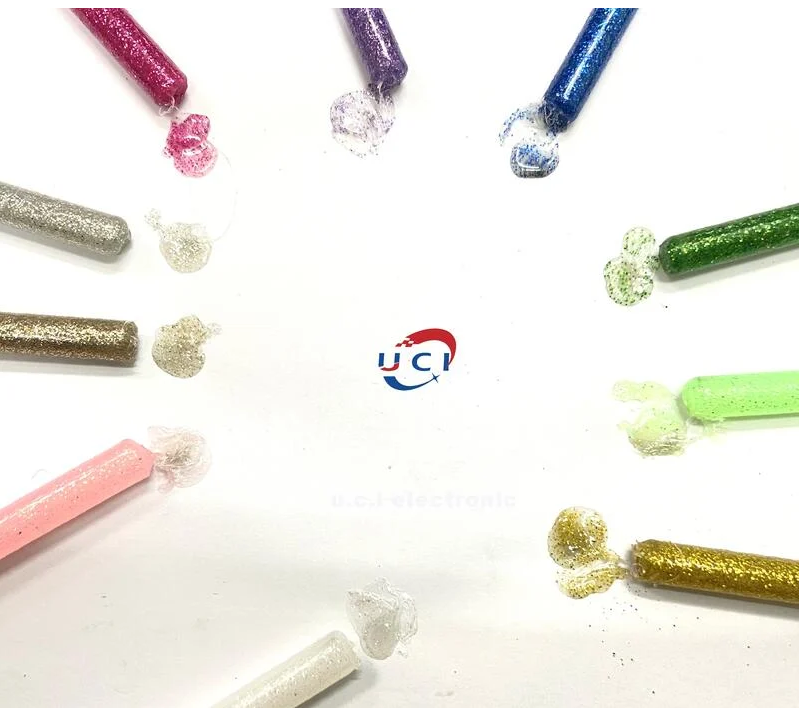 【UCI電子】(L-34) 彩色閃光熱熔膠棒 熱熔膠條 熱熔膠 7*100MM 金蔥熱熔膠