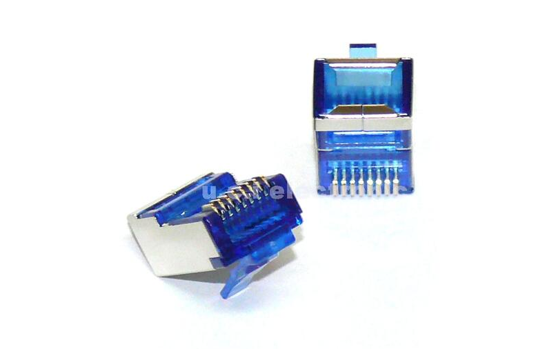 【UCI電子】(C-3-16) 千兆超六6類遮罩8P8C穿孔通孔式RJ45網線水晶頭 RJ45接頭 藍色 CAT6