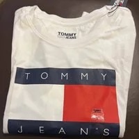 [S] TOMMY HILFIGER ROUND NECK T-SHIRT,WHITE, 76J2377-110 [FINAL SALE] (STH185)