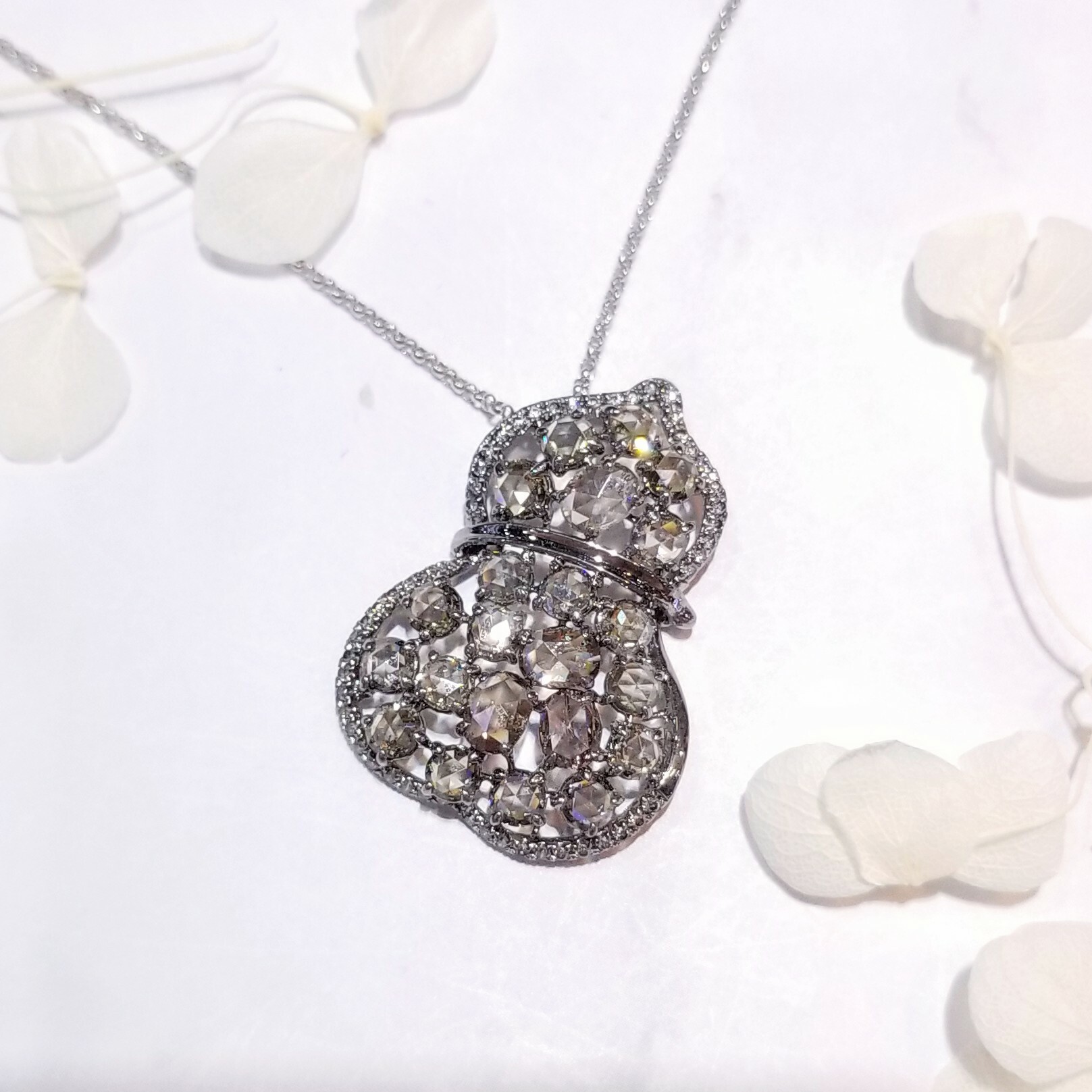 18K Black Gold 3.12ct Fancy Brown Diamond Pendant