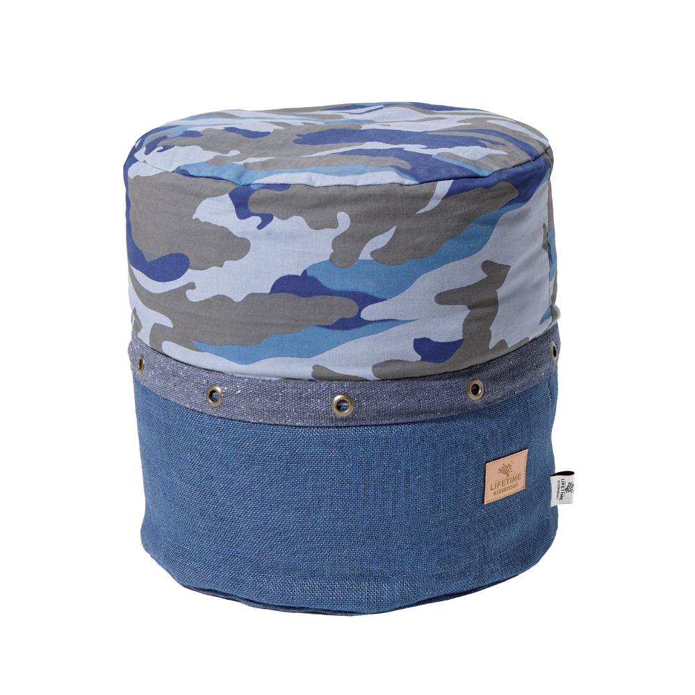 Lifetime Round Pouf - Blue Camo
