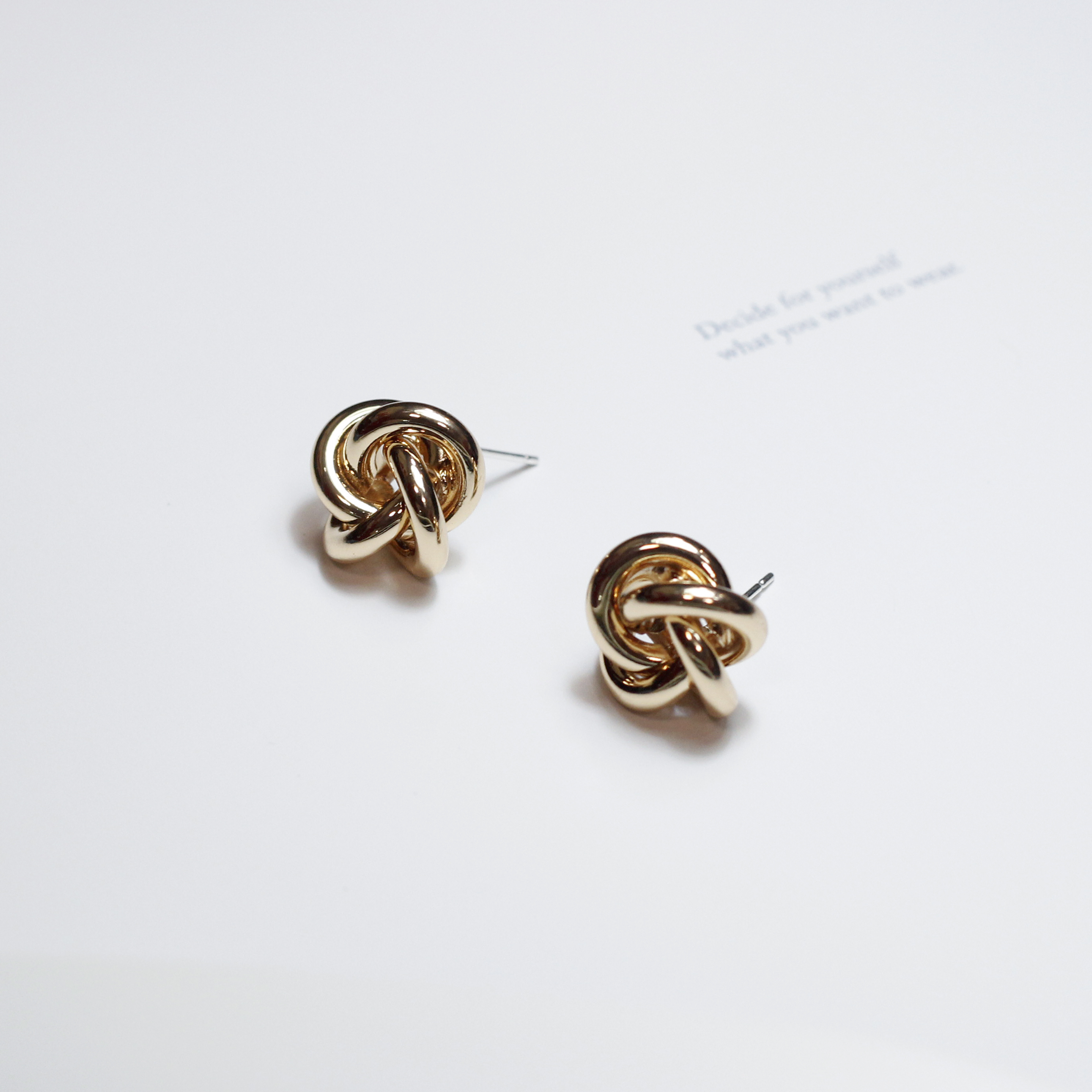 交錯麻花扭結耳環｜925銀針