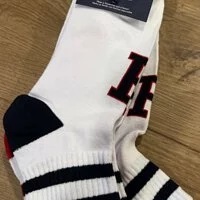 [S] TOMMY HILFIGER QUARTER TOP SOCKS,WHITE MULTI, 196038181085 (STH190)