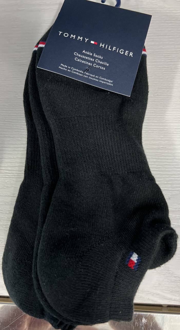 [S] TOMMY HILFIGER ANKLE SOCK 3PK,DEEP BLACK, 631620601720 (STH192)