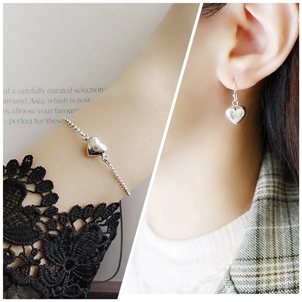 【飾品禮盒】致甜美的妳純銀手鍊耳環二入組/G11|  情人節禮物 愛心手鏈 女生禮物