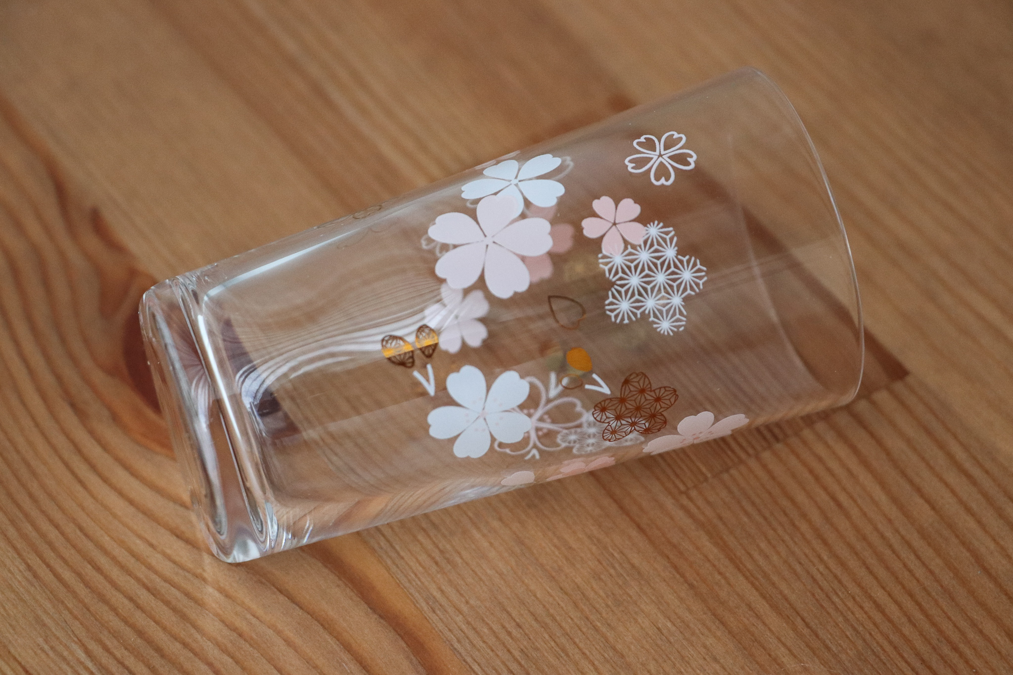 日本 和紋櫻花麻葉柄 細長 清酒杯