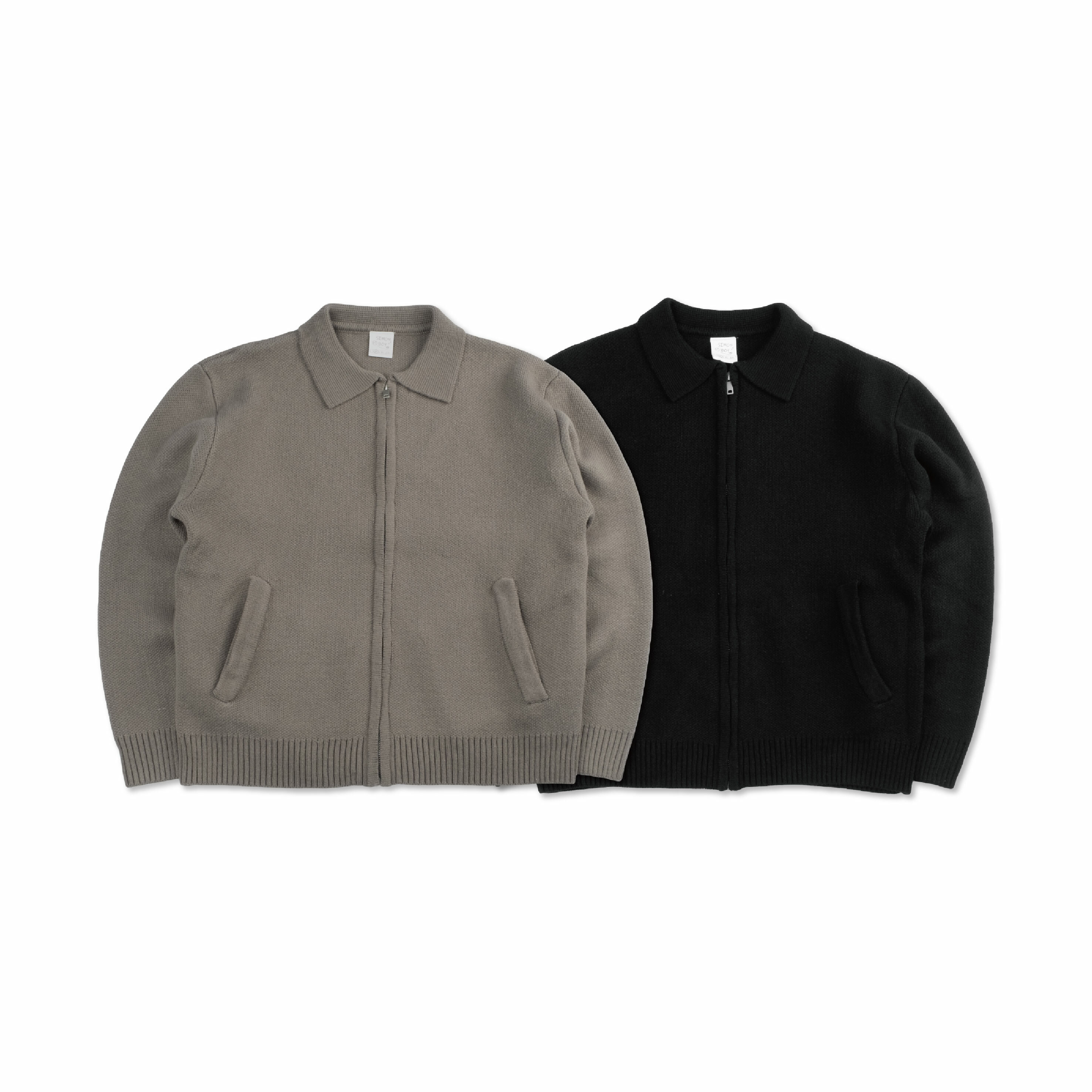 SIMON MADE OW-2340 高級感 簡約 柔軟 針織 翻領 外套