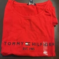 [S] TOMMY HILFIGER ORGANIC COTTON LOGO SHORT SLEEVE T-SHIRT,RED, 76J3260-600 (STH215)