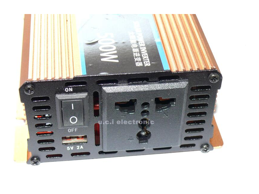 【UCI電子】(B-2)車載多功能逆變器12V轉110V家用 P.M.P.O 500W 12V電源轉換器