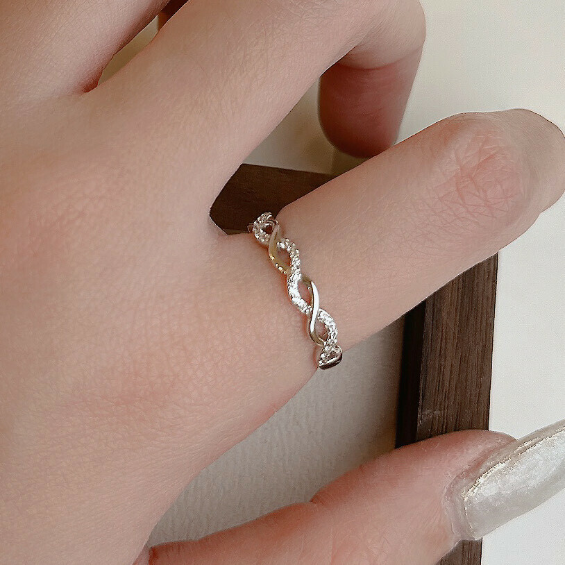 無限交叉純銀戒指