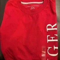 [S] TOMMY HILFIGER BIG LOGO LETTERING SIDE SHORT SLEEVE T-SHIRT,RED, 78J7293-610 (STH218)