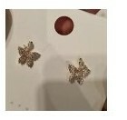 [S] NYU.NYU DANGLING BUTTERFLY WITH ZIRCONIA EAR STUD 925 SILVER PIN,GOLD, SNN31 (SNN31)