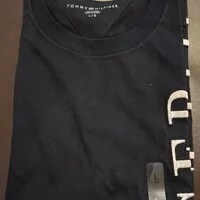 [S] TOMMY HILFIGER BIG LOGO LETTERING SIDE SHORT SLEEVE T-SHIRT,NAVY, 78J7293-410 (STH219)