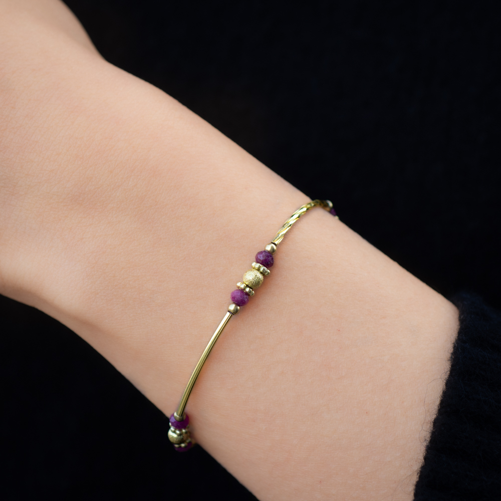 加州假期｜紅寶石黃銅手鍊 C1477