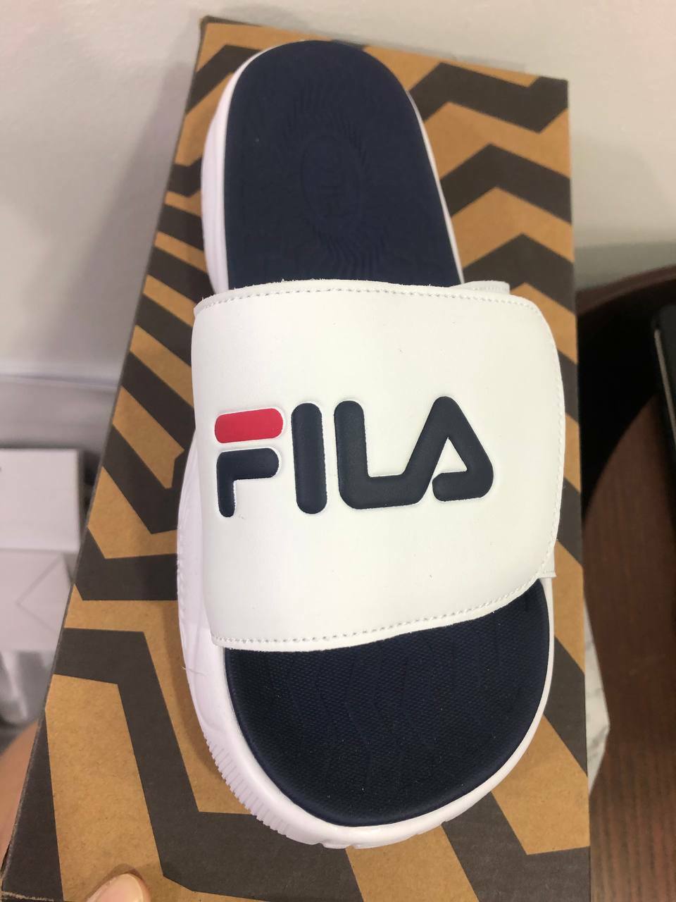 [S] FILA SLIDE,WHITE/BLUE/BLUE, 1SM001559D (SFL181)