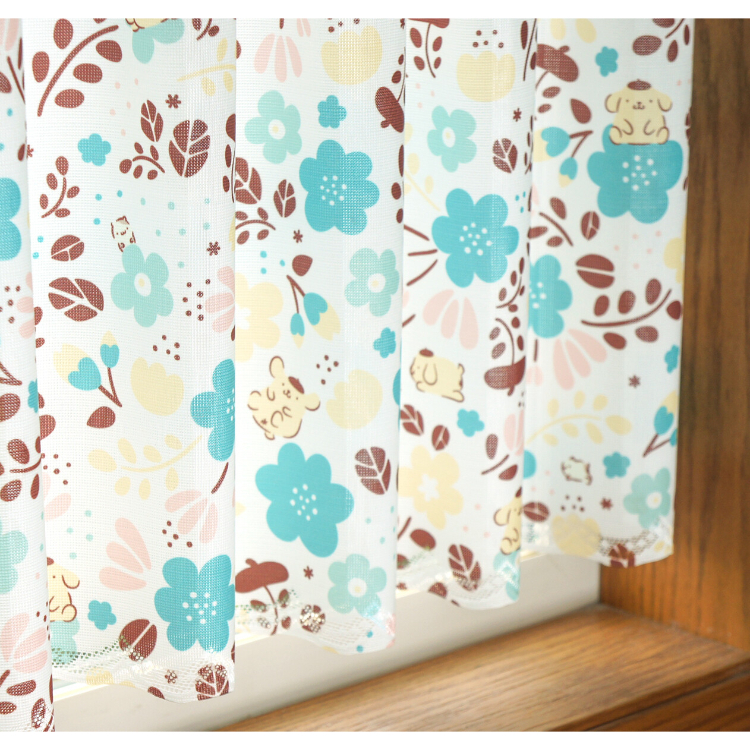 Sanrio 布甸狗咖啡廳窗簾 120 x 45 cm 北歐風 藍色 #CM21C-93558