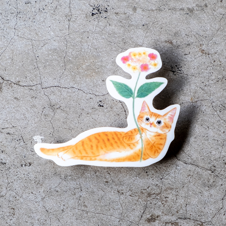 補補貓‧大衛煮愛｜防水貼紙M｜馬櫻丹橘貓
