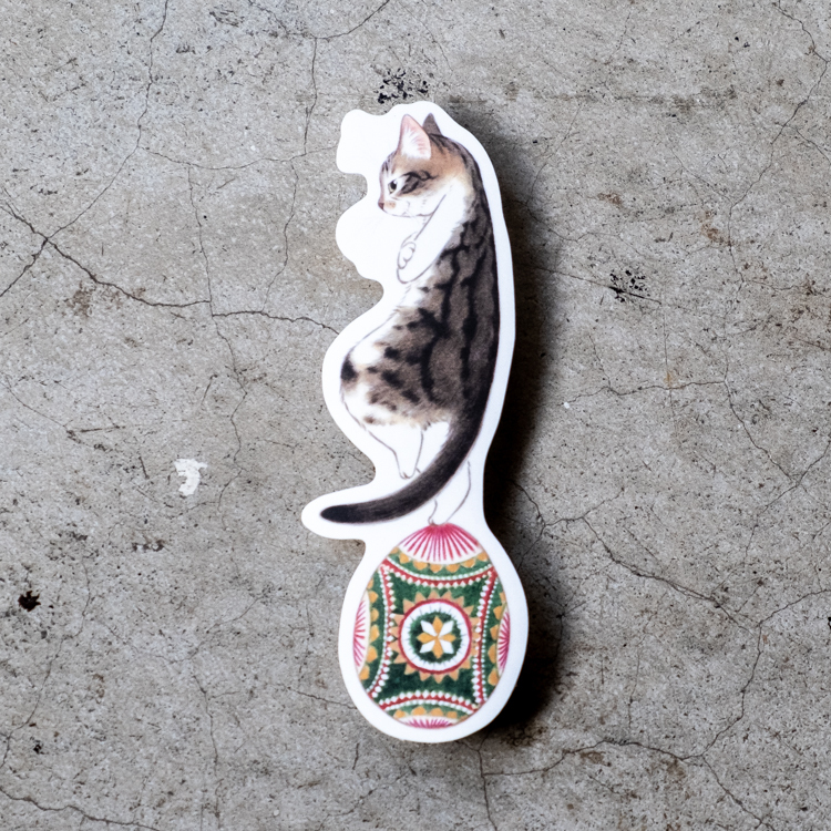 補補貓‧大衛煮愛｜防水貼紙M｜聖誕彩蛋