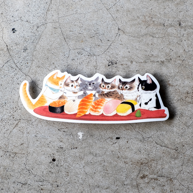 補補貓‧大衛煮愛｜防水貼紙L｜握壽司