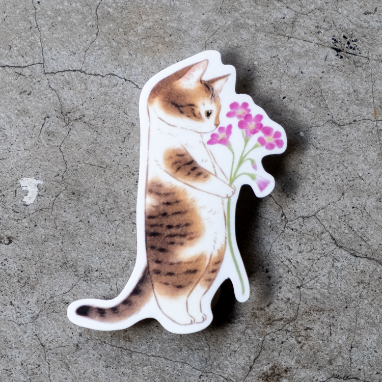 補補貓‧大衛煮愛｜防水貼紙M｜紫花酢醬