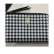 [S] TOMMY HILFIGER MONOGRAM LOGO CARD HOLDER,NAVY MULTI, 196805035696 (STH242)