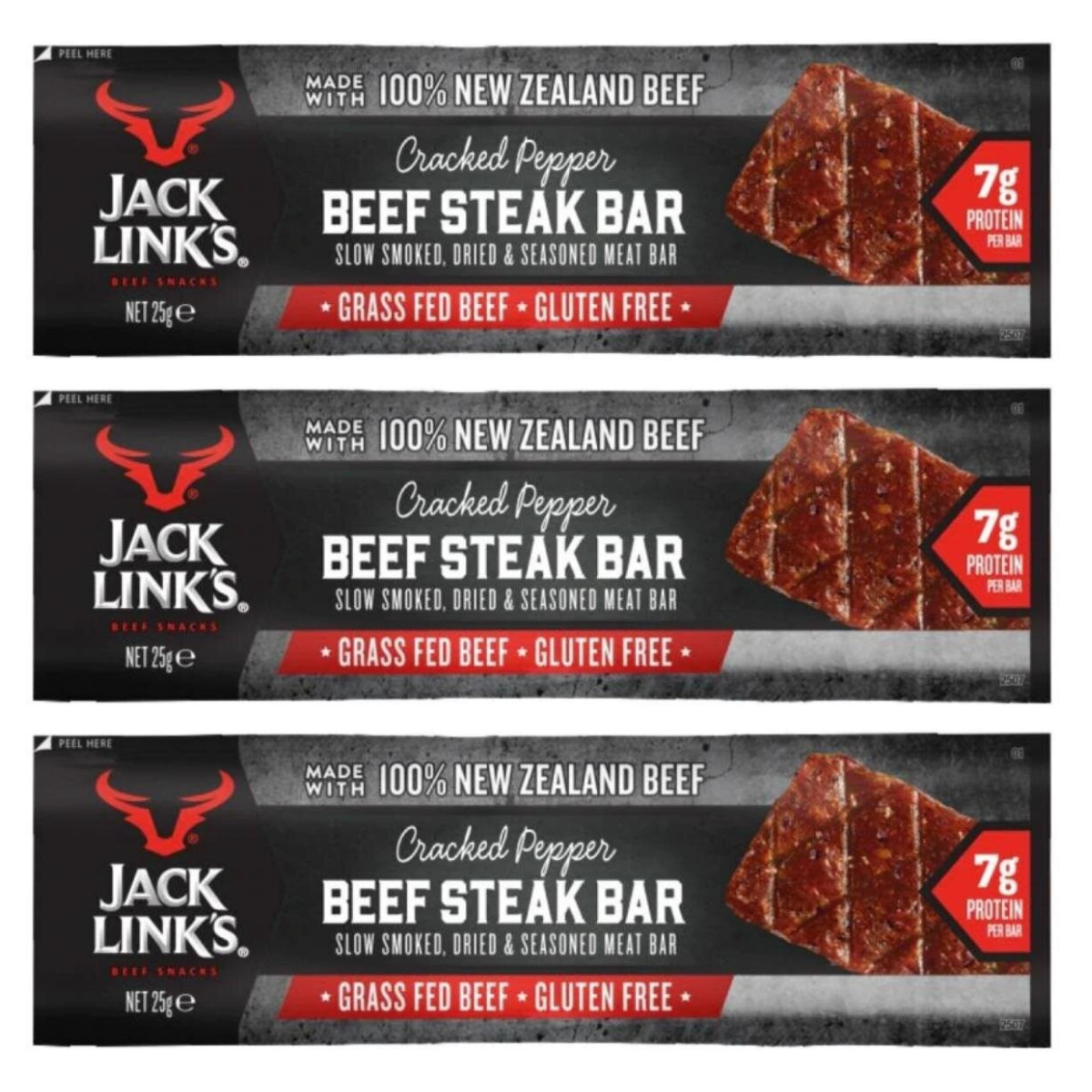 Jack Link’s - 紐西蘭牛扒條 25gX3 草飼牛 （日式照燒／原味／胡椒）