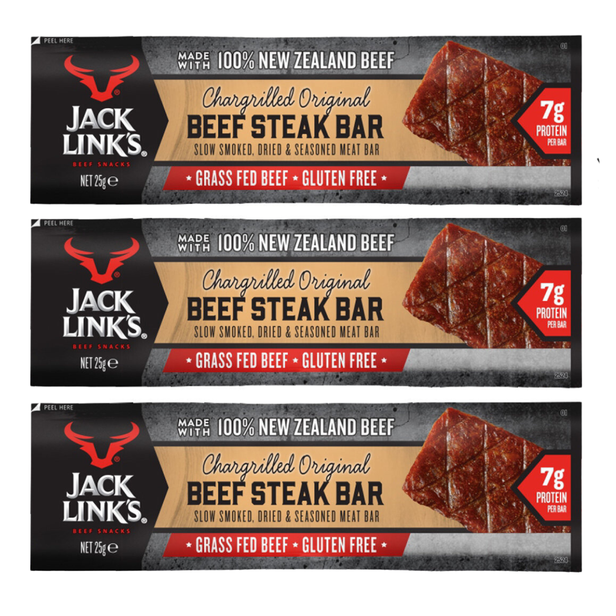 Jack Link’s - 紐西蘭牛扒條 25gX3 草飼牛 （日式照燒／原味／胡椒）