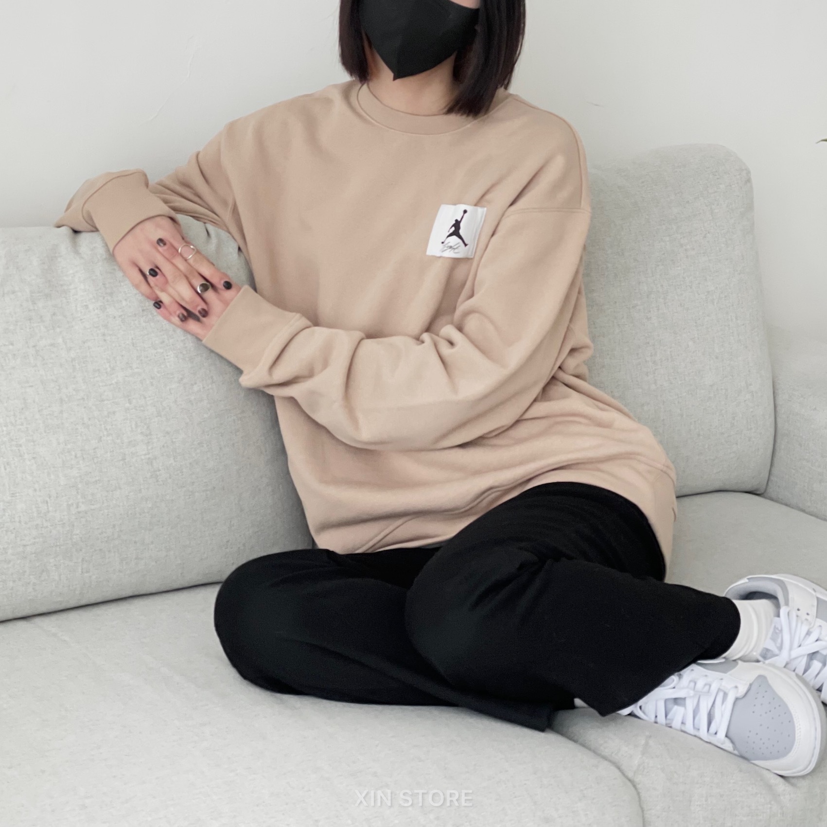 【現貨】Nike Jordan Jordan Essential 喬丹 基本款 小標 大學Tee 奶茶