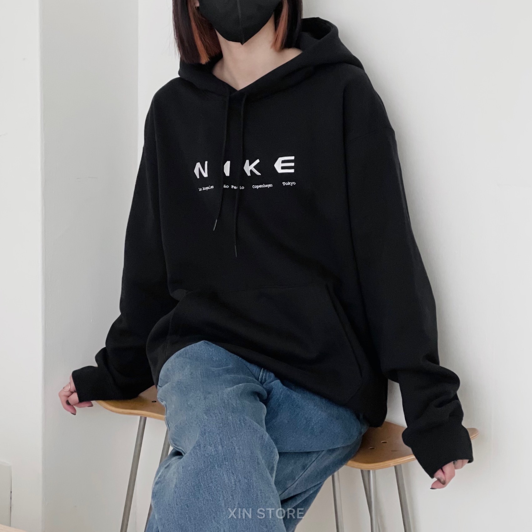 【現貨】Nike SB Hoodie 帽Tee 刺繡 Logo 字體 內刷毛 厚磅 黑 檸檬黃