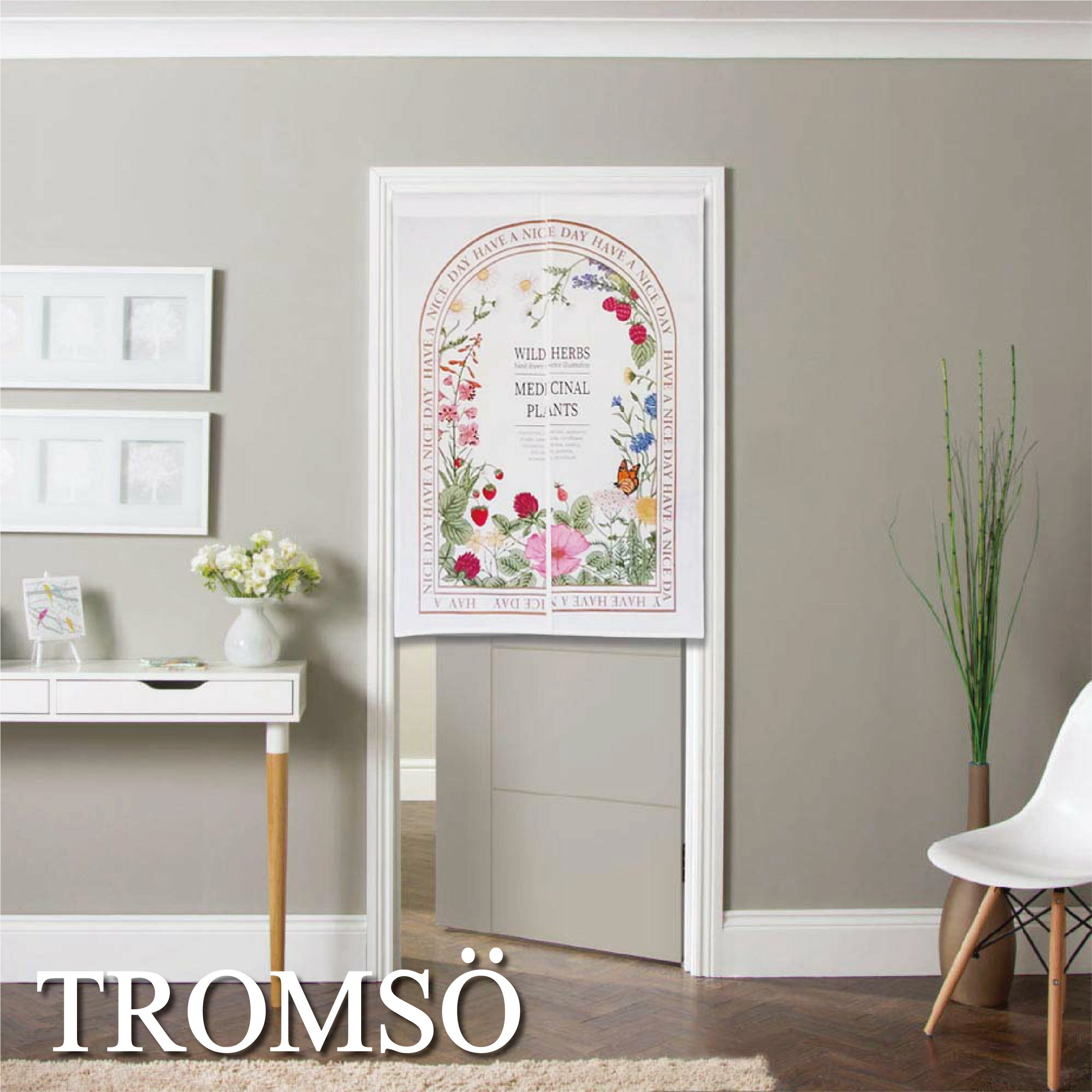 厚白棉麻風尚門簾D47莫內芳園(120cm)