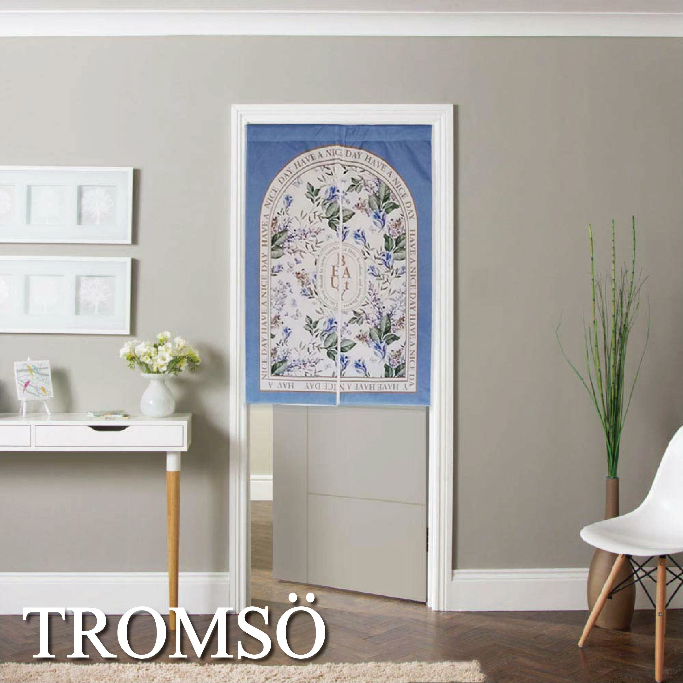 厚白棉麻風尚門簾D48紫熙花園(120cm)