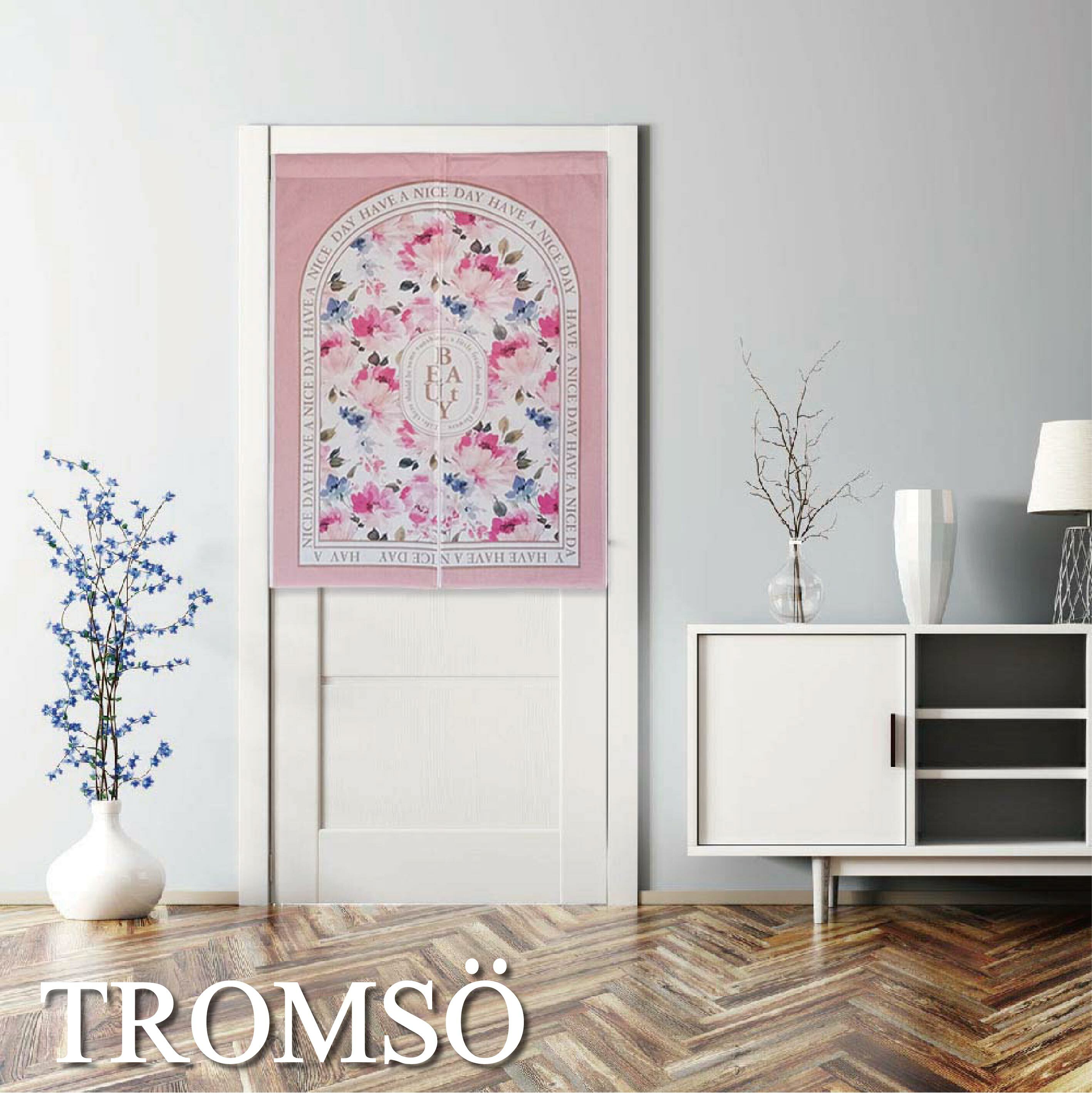 厚白棉麻風尚門簾D51凡妮莎花園(120cm)