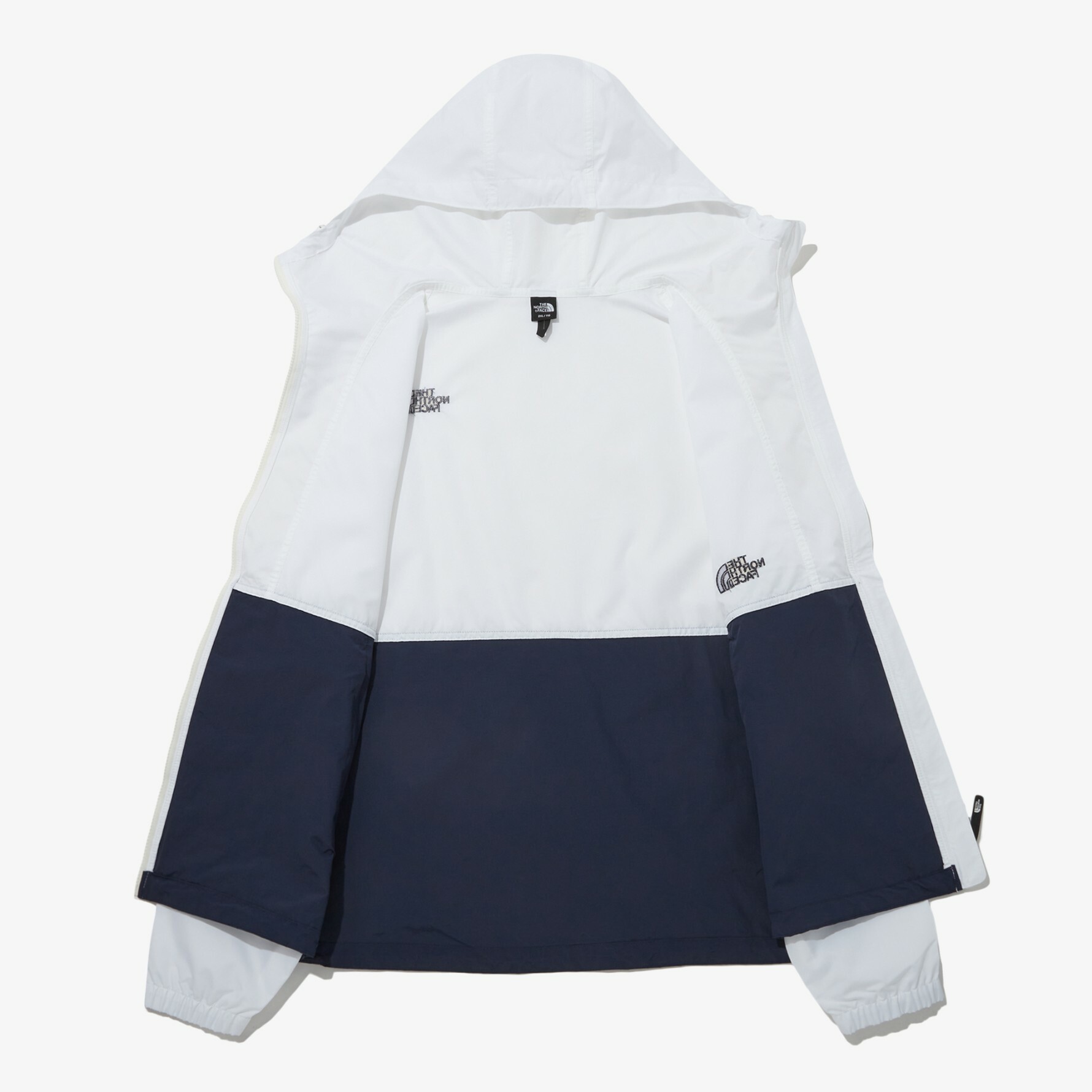 THE NORTH FACE EXPLORING 連帽 風衣外套 拼接 白 深藍 NJ3BP10B