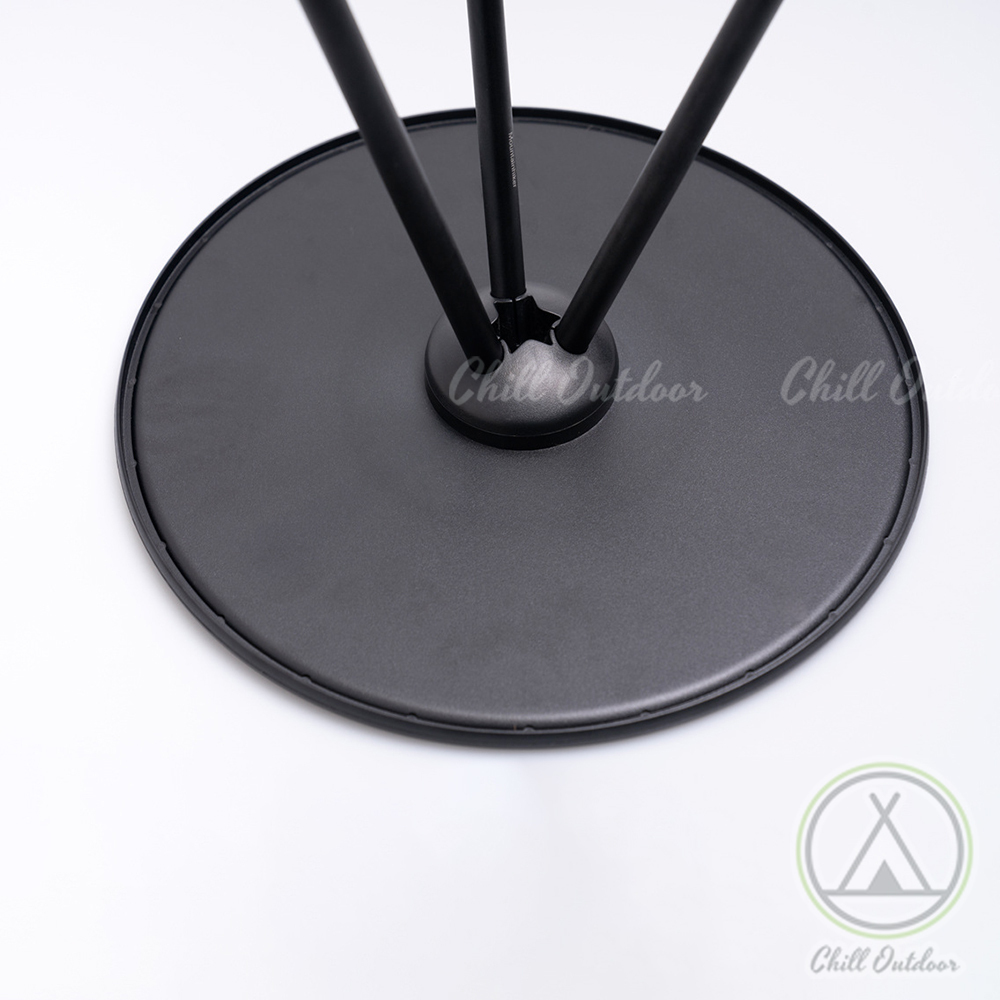 可升降鋁合金小圓桌－(黑/木紋)