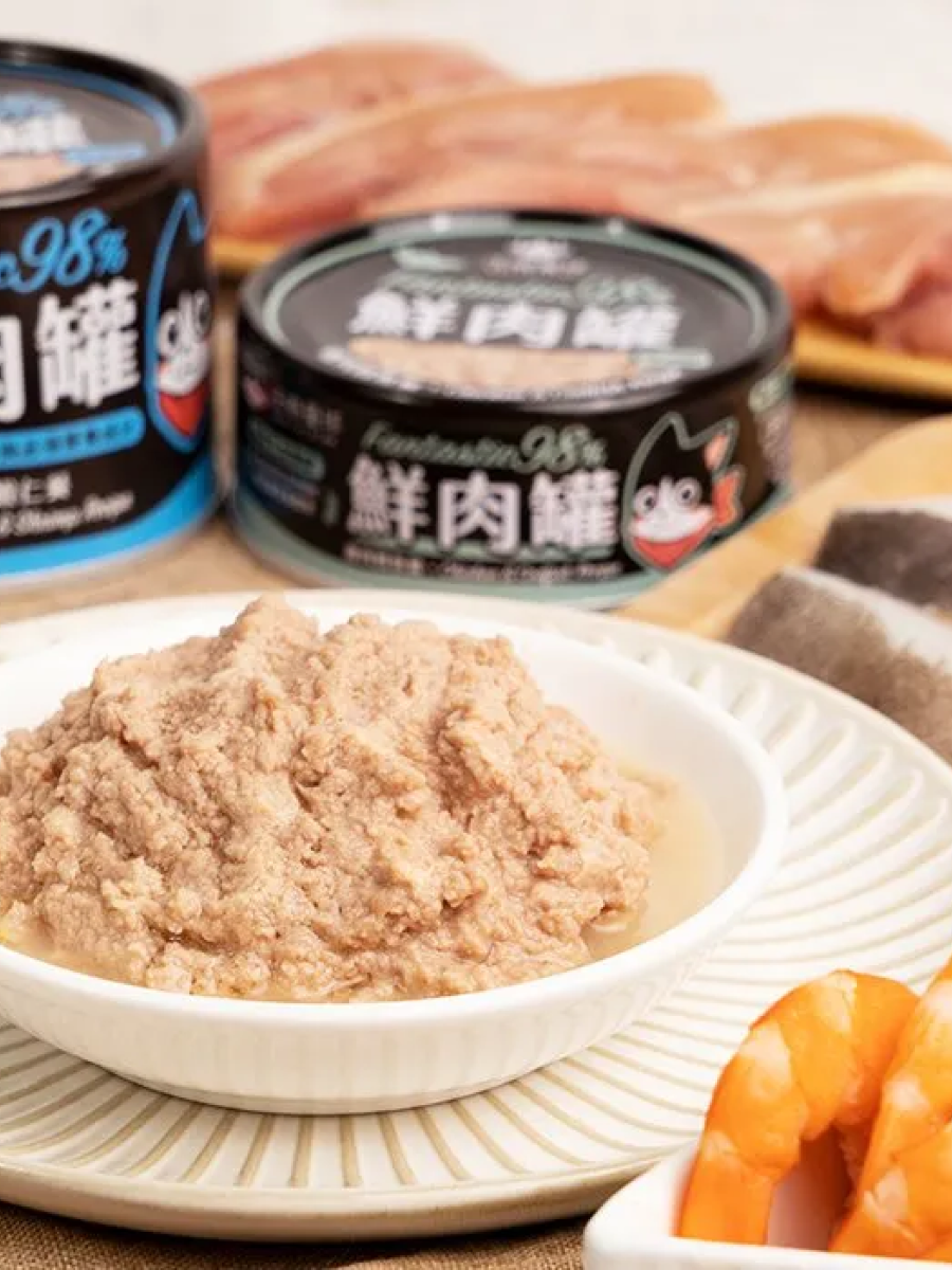 【汪喵星球】 貓用 Fantastic 98% 鮮肉無膠主食罐｜鰹魚蝦仁